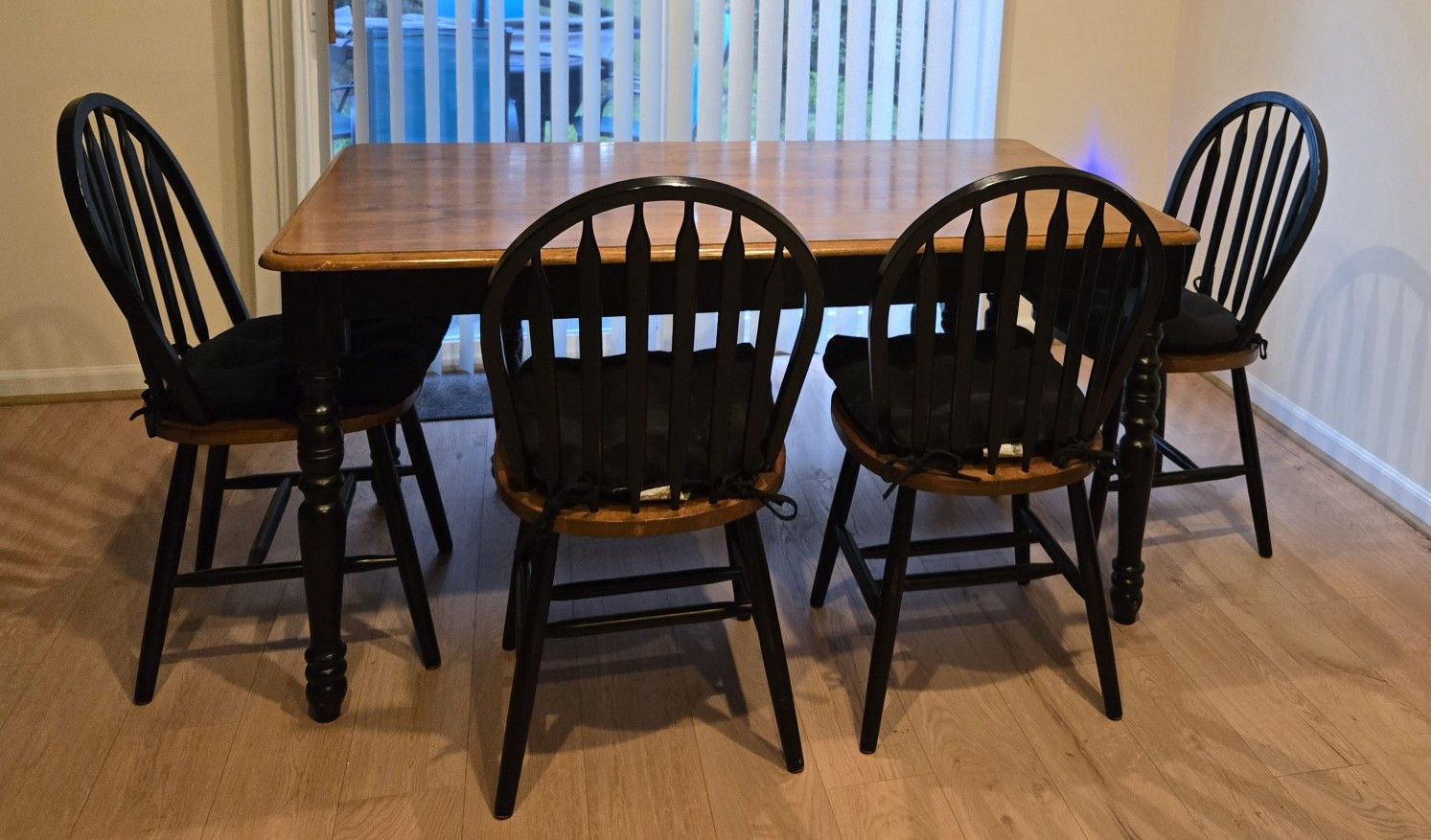 6 Piece Black and Wood Dining Set