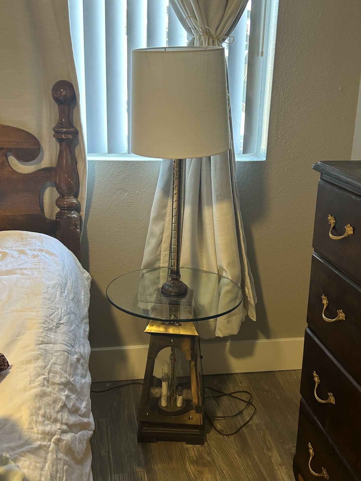 Antique Brass Lamp Side Table