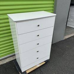 White Chest Five Drawer Dresser Brand New!