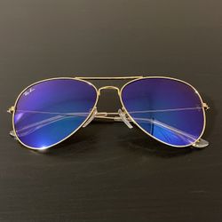 Rayban Blue & Gold Mirror Aviator Pilot Unisex Women’s Men’s J1