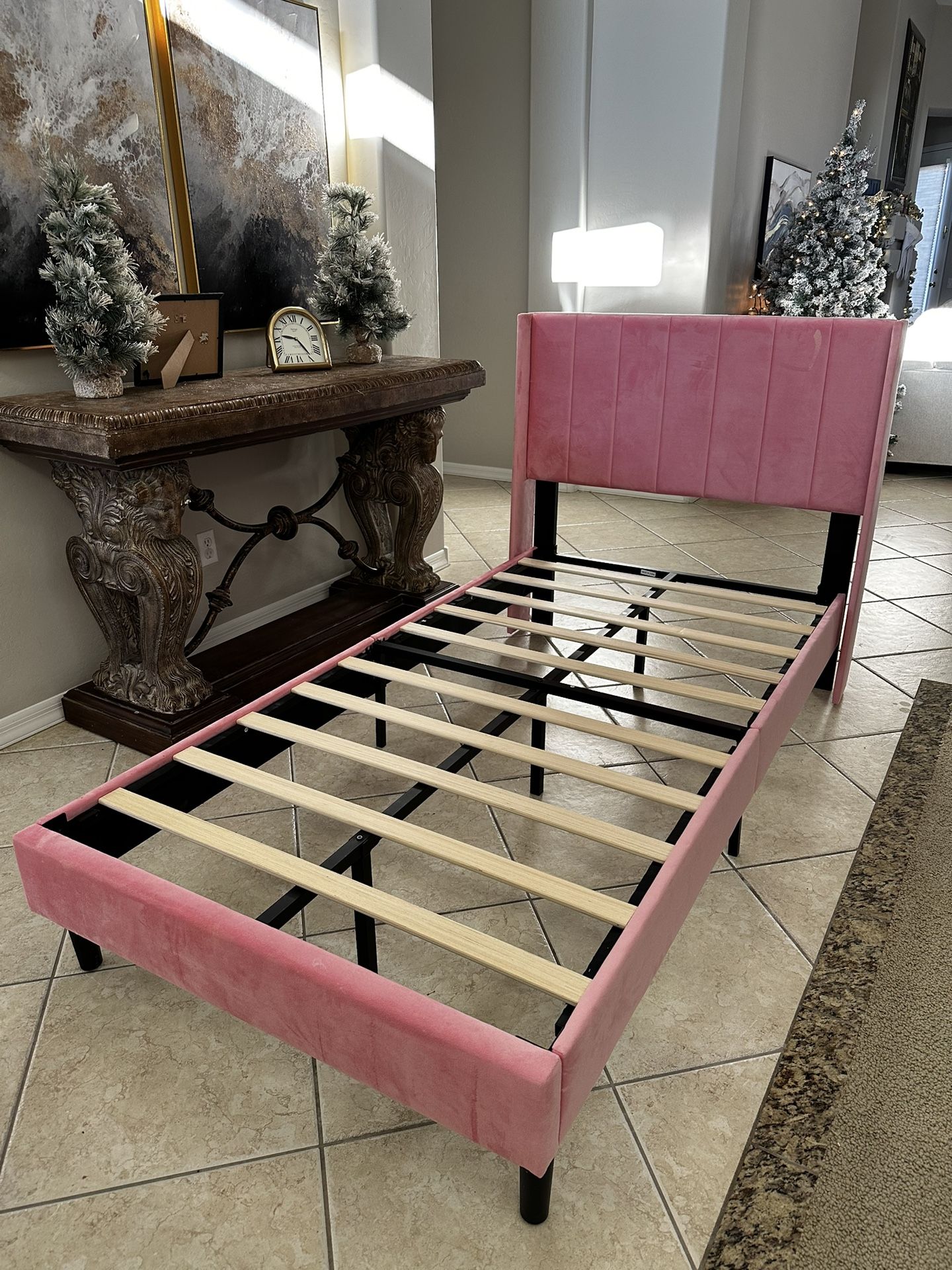 Twin Size Bed Pink Perfect Condition