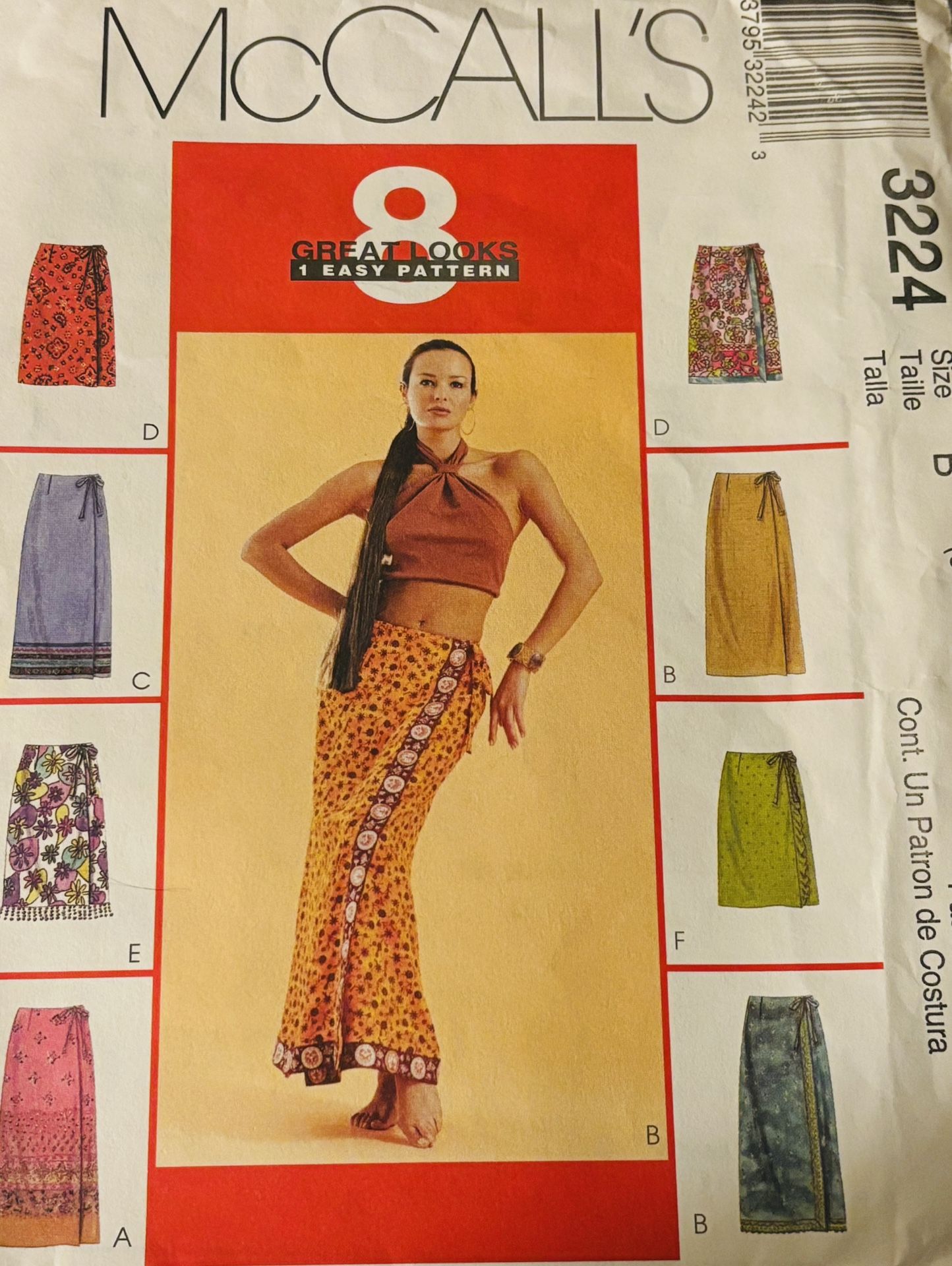 Vintage Wrap Skirt McCall's 3224 Sizes 8-12 UNCUT