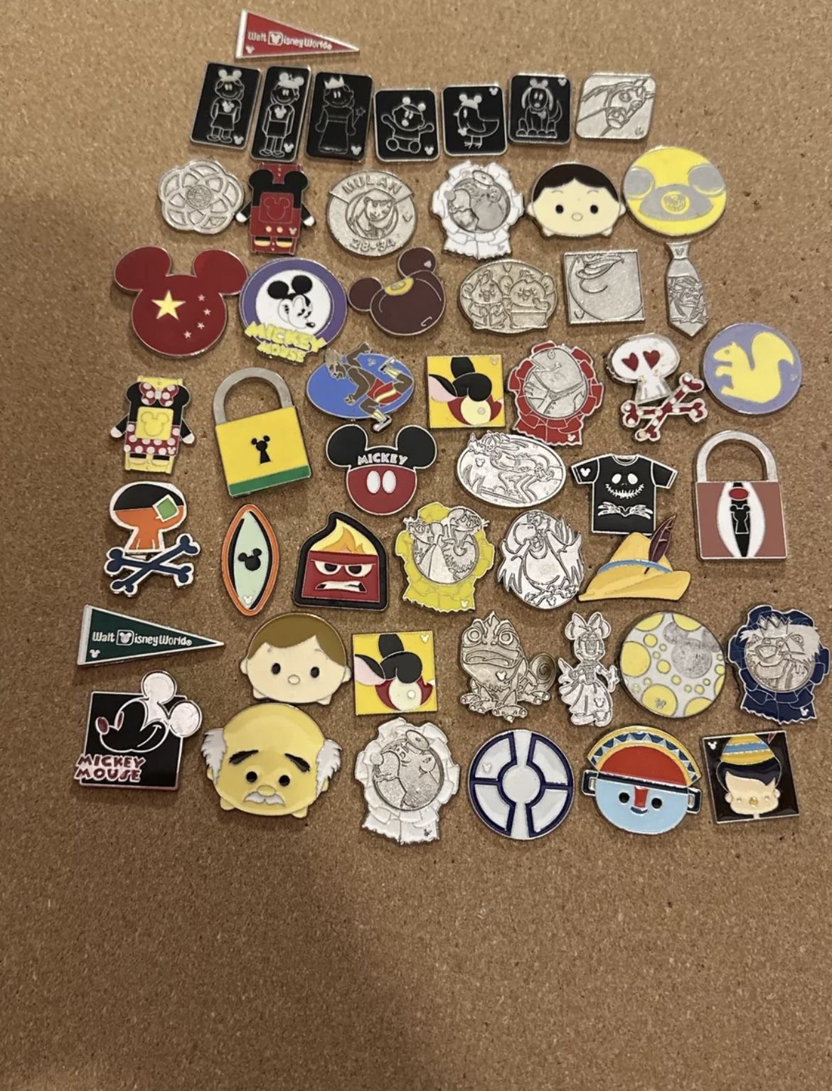 Lot Of 50 Disney Trading Pins Hidden Mickey Various Years 2000-2017 NO BACKS