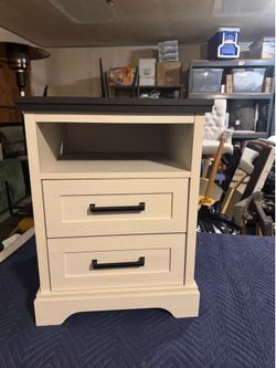 New black/white night stand , cabinet with USB port $50
