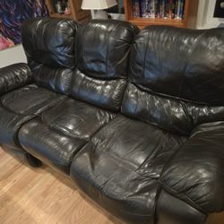 Black Leather Reclining Couch