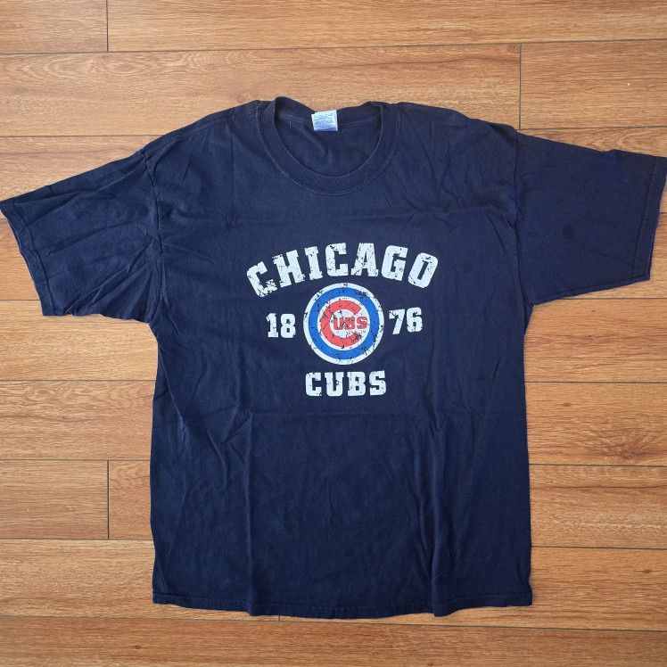 Chicago Cubs Gildan Heavy Weight Cotton Navy Blue T Shirt Size XL