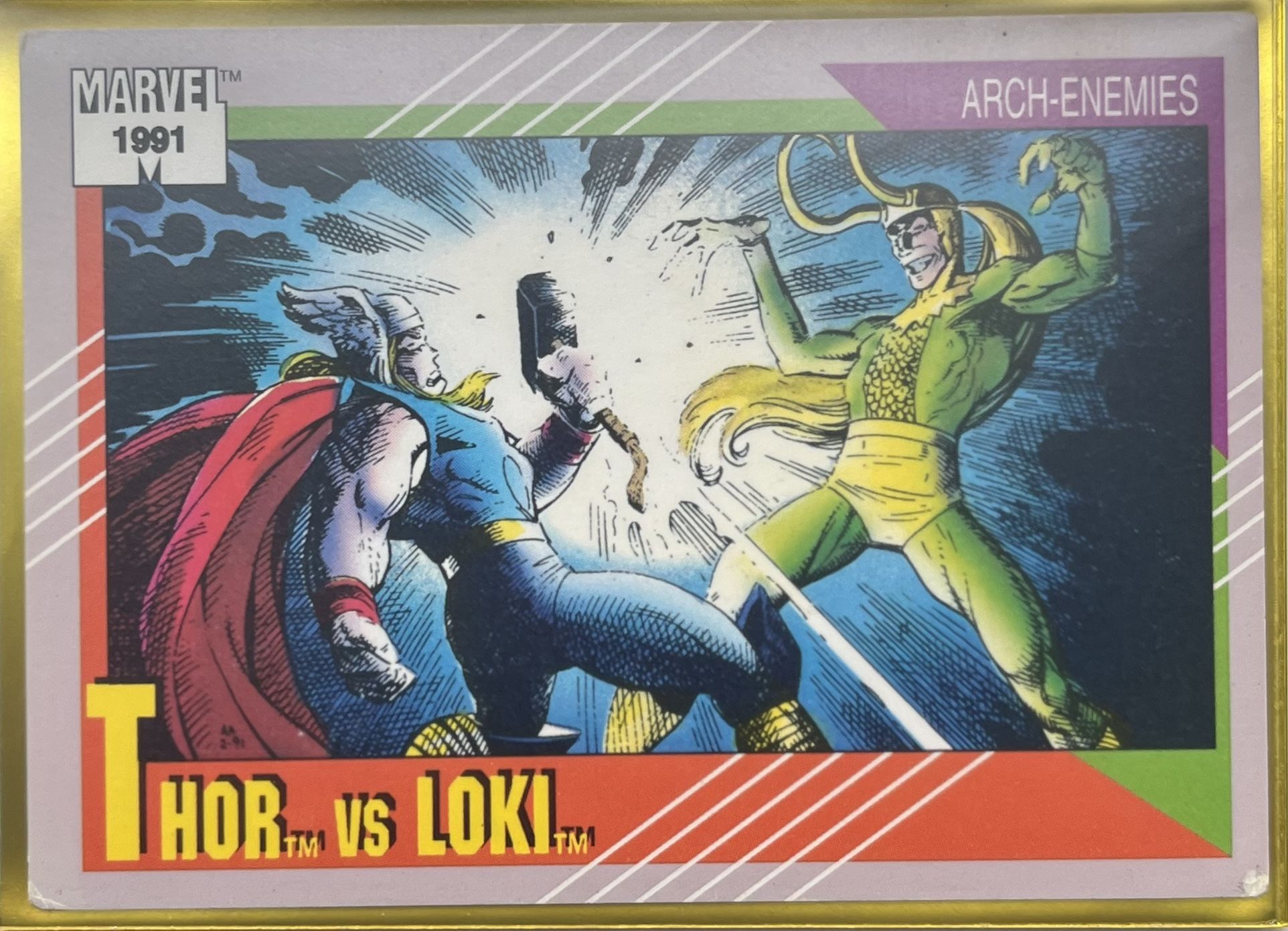 Thor Versus Loki Trading Card 1991