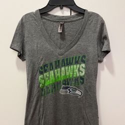 Women's NFL Team Apparel Gray Seattle Seahawks Football T-Shirt Size Small