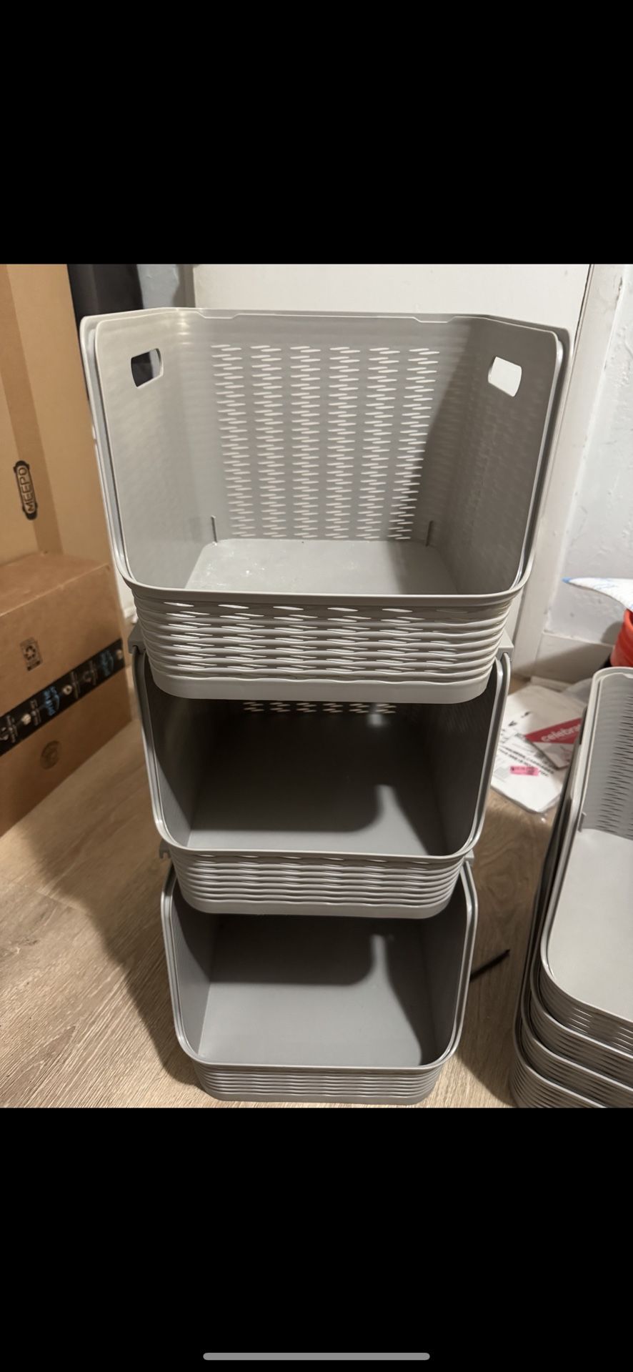 Stackable Grey Bins