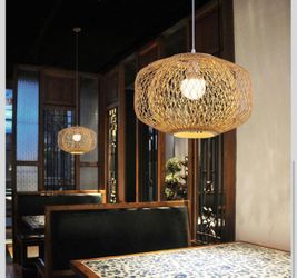 Rattan hanging lamp