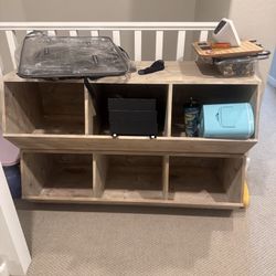 Restoration Hardware Wood Storage Bins