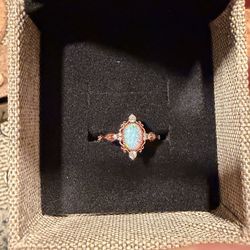 Opal ring silver 925 size 6