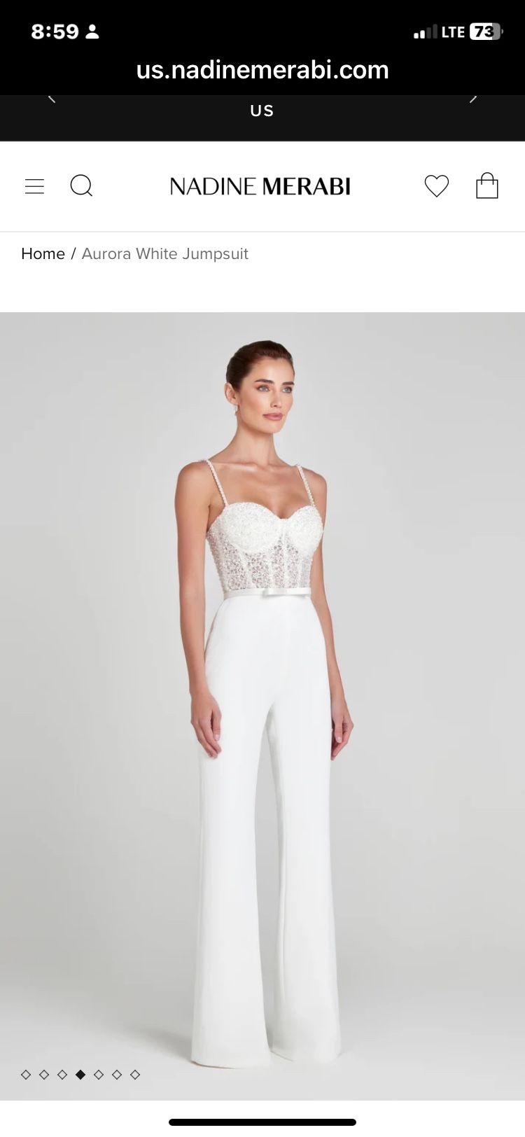 NADINE MERABI AURORA WHITE JUMPSUIT AURORA white jumpsuit.