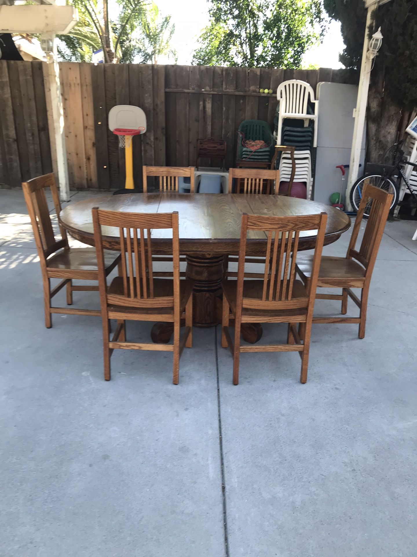 Wood chairs and wood table