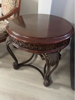 Beautiful solid wood and metal side table