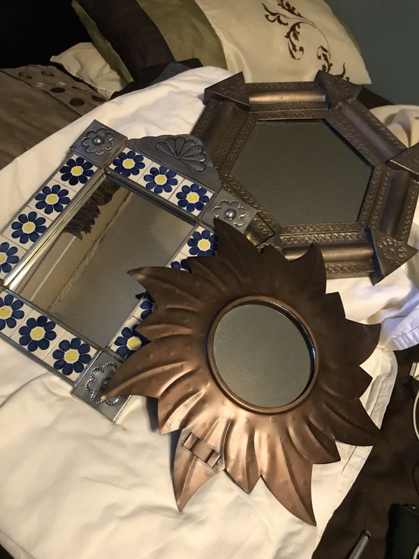 3 Mexican Hammered Tin Metal Frame Mirrors For In San Antonio Tx Offerup