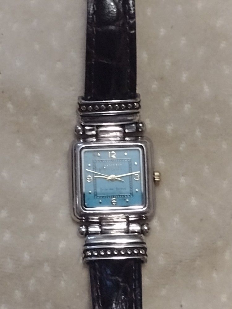 Western Style Sterling Silver & Turquoise Watch