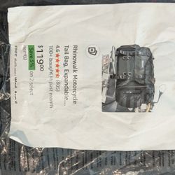 Rhino Walk Motorcycle Tail Bag Expendable Look At Pictures For Instructions For Back Of A Motorcycle