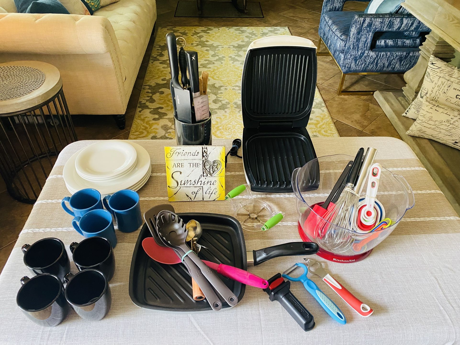 Household Items- George Foreman Drill Four Serving, And Everything You See In Photos