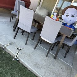 Wood Dinning Table 6 Chairs 