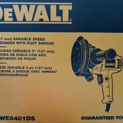 6 Amp Corded Variable Speed Disk Sander with 5 in., 8 Hole Hook and Loop Pad, Dust Shroud and Wrench