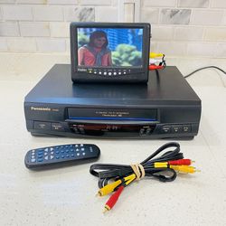 Panasonic Blue Line 4 Head VCR PV-9450 Hi-Fi Omnivision VHS w/Remote & AV Cable. Fully tested and works great. Comes with free programmed universal re