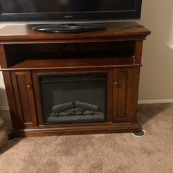 Cherry Fireplace Tv Stand