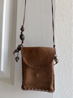 Authentic HENRY BEGUELIN Italy Croc Leather Pouch Crossbody Bag - Boho ✨