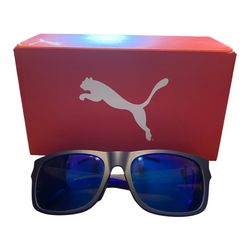 Designer Puma Sunglasses PU0038SA BLUE-BLUE-BLUE Size 55-19-145