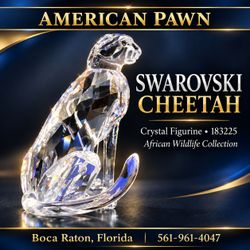 Swarovski Cheetah Crystal Figurine 183225 African Wildlife Collection Figurine 
