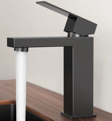 KES Bathroom Faucet Matte Black Single Handle 1-hole Mount With Pop-up Drain New