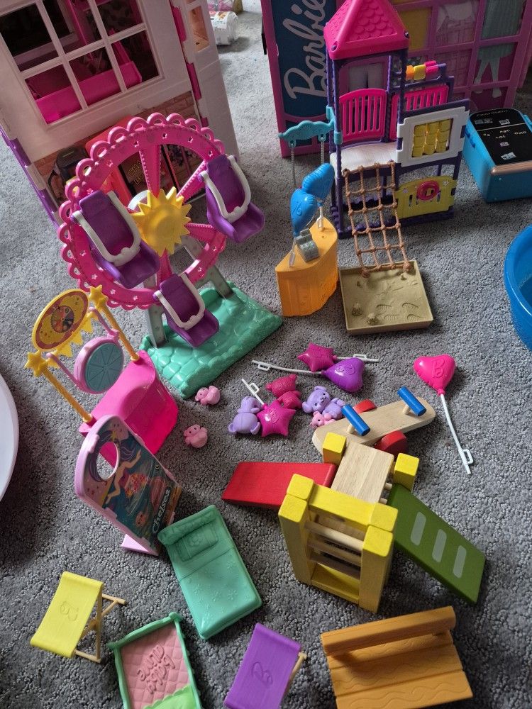 Barbie Chelsea Accessories, Carnival And Play Ground Set
