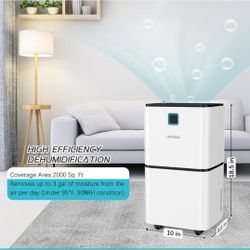 1500 Sq. Ft Dehumidifier for Large Room and Basements, HUMILABS 22 Pints Dehumidifiers with Auto or Manual Drainage, 0.528 Gallon Water Tank with Drai