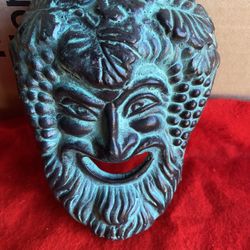 7.25 Inch Handmade Hand Painted Ceramic Greek Figure Wall Decorative Mask Imported From Greece