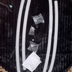 Double Curved Shower Rod, Metal Construction, Adjustable Between 44 to 70 Inches