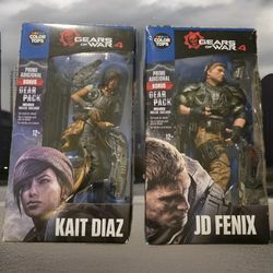 Gears Of War 4 Action Figures. Kait Diaz & JD Fenix. Sealed In Box.