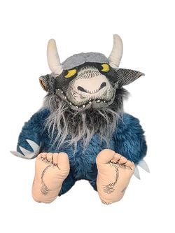 Vintage Where the Wild Things Are Plush Bernard 12in Blue 1980 Maurice Sendak