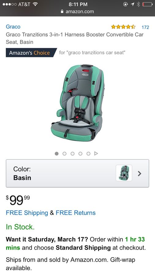 Graco Tranzitions 3 in 1 Harness Booster Convertible Car Seat