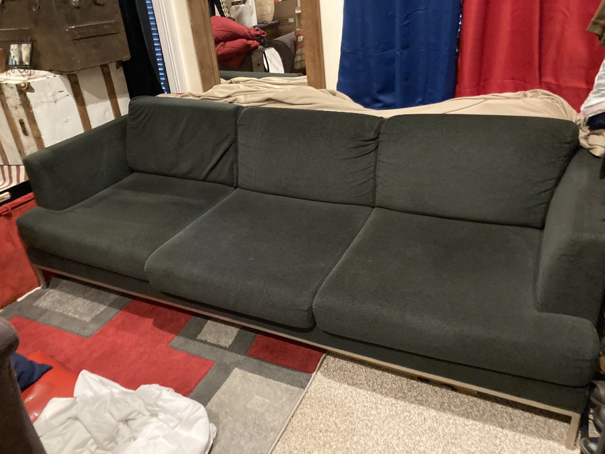 Navy Blue Microfiber Couch