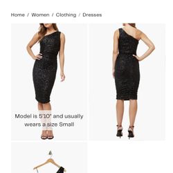 Sequin One-Shoulder Midi Dress (Medium)
