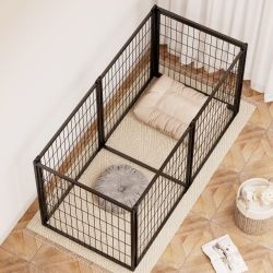 Dog Crate 63 Dog Kennel for Small Medium Dogs, Puppy Dog Playpen with Top, Pet Cage, Indoor, Black.63L x 29.9W x 31.9H.