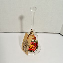 Rare Vintage Hand-Blown Glass Bell, Hand Painted -Gordons Gallery Flower Bell