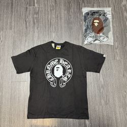 BAPE x Chrome Hearts🖤 Style Script Logo Tee Black M(Medium) & L (Large) 