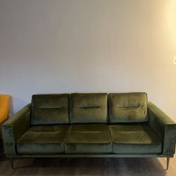 Macleary Sofa Velvet Olive Green Sofa