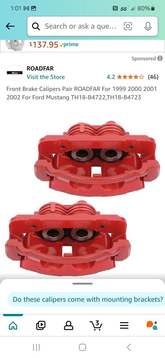 Front Brake Calipers Pair ROADFAR For 1 2001 2002 For Ford Mustang TH18-B4722,TH18-B4723

Front Brake Calipers Pair ROADFAR



