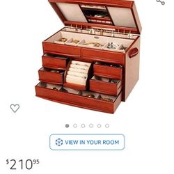 Mele & Co. Empress Wooden Jewelry Box, Ring, Necklace, and Earring Organizer
