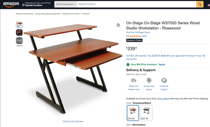 On-Stage WS7500 Series Wood Studio Workstation - Rosewood