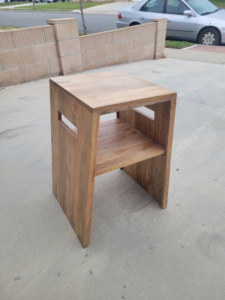 Small Contemporary Modern Wood Side Table Night Stand Plant Stand Accent Table