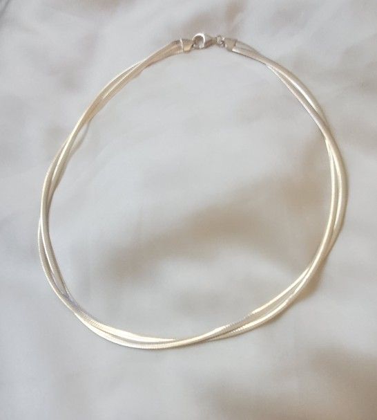 925 Italy Dyadema Braided Choker Necklace
