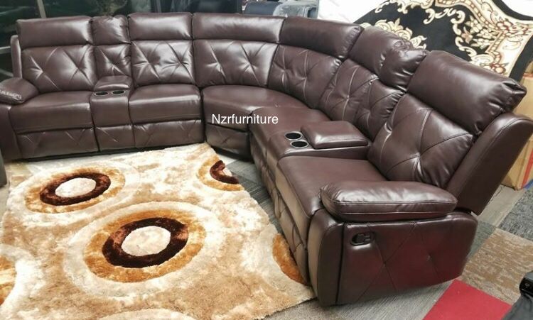 Super Sale !! Brown Living Room Recliner Sectional